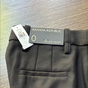Banana Republic Black High-Rise Straight Trousers